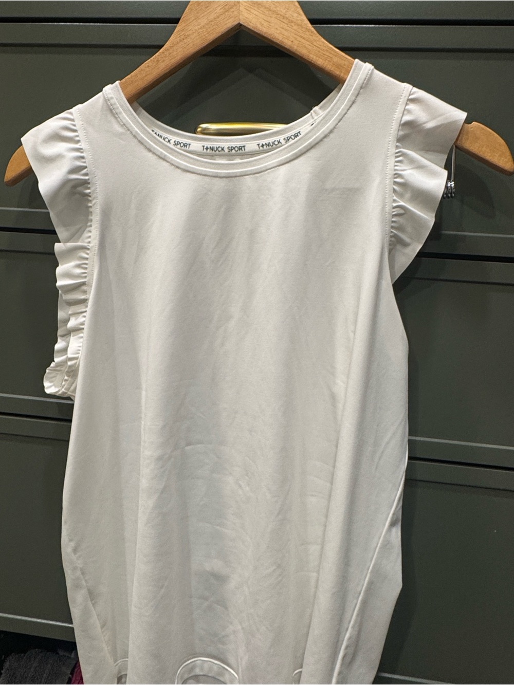 White Performance Jersey Ruffle Lea Tank - Picture 4 of 4